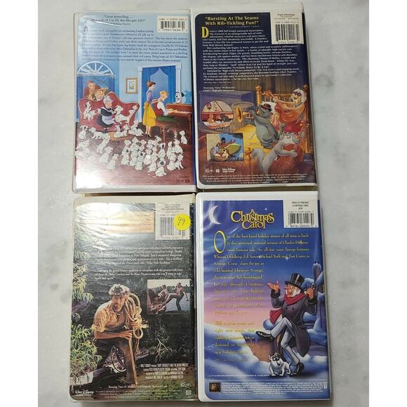 Walt Disney Lot of 4 VHS Videos 101 Dalmation, the Aristocrats, Davy Crockett, - Picture 2 of 6